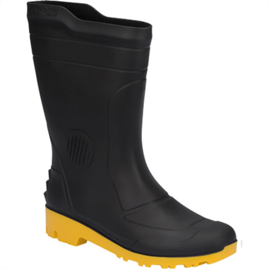 Bota Galocha Pega Forte Preto/Amarelo Cano Medio N.37 Bota Galocha Pega Forte Preto/Amarelo Cano Medio N.37