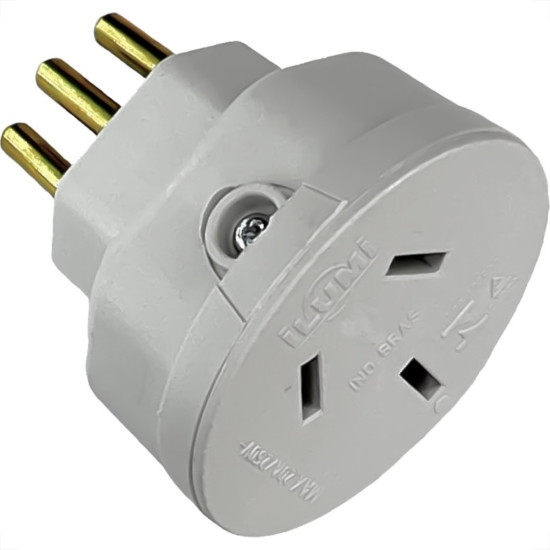 Pino Adaptador Ilumi 3 Polos Chatos Para 2 Polos+Terra 20A. Cinza - 1216Pct - Kit C/10 Pecas Pino Adaptador Ilumi 3 Polos Chatos Para 2 Polos+Terra 20A. Cinza - 1216Pct - Kit C/10 Pecas