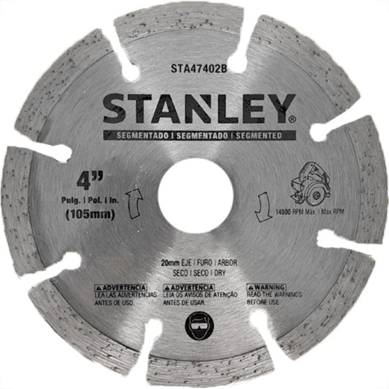 Disco Diamantado Stanley Segmentado Seco 105Mm X 20Mm - 4'' - Sta47402B Disco Diamantado Stanley Segmentado Seco 105Mm X 20Mm - 4'' - Sta47402B