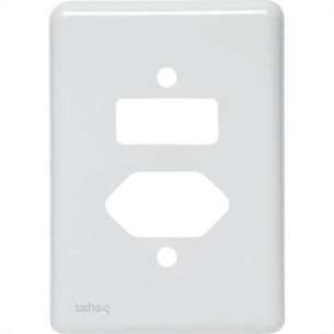 Kit C/5 - Placa Perlex Branca 4X2 (1 Saida+1Tomada) 23Pl2It