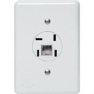 Kit C/4 - Conjunto Tomada Fone Perlex''Branca''Com Placa+...