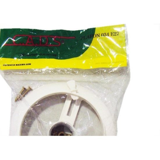 Plafonier Pvc Cads Pvc Branco Redondo Soquete Pvc E27 181107