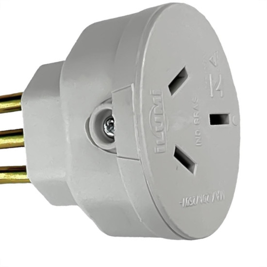 Pino Adaptador Ilumi 3 Polos Chatos Para 2 Polos+Terra 20A. Cinza - 1216Pct - Kit C/10 Pecas Pino Adaptador Ilumi 3 Polos Chatos Para 2 Polos+Terra 20A. Cinza - 1216Pct - Kit C/10 Pecas