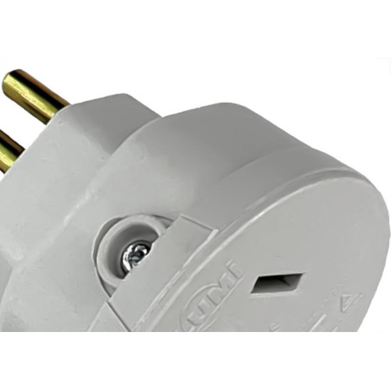 Pino Adaptador Ilumi 3 Polos Chatos Para 2 Polos+Terra 20A. Cinza - 1216Pct - Kit C/10 Pecas Pino Adaptador Ilumi 3 Polos Chatos Para 2 Polos+Terra 20A. Cinza - 1216Pct - Kit C/10 Pecas