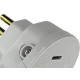 Pino Adaptador Ilumi 3 Polos Chatos Para 2 Polos+Terra 20A. Cinza - 1216Pct - Kit C/10 Pecas Pino Adaptador Ilumi 3 Polos Chatos Para 2 Polos+Terra 20A. Cinza - 1216Pct - Kit C/10 Pecas