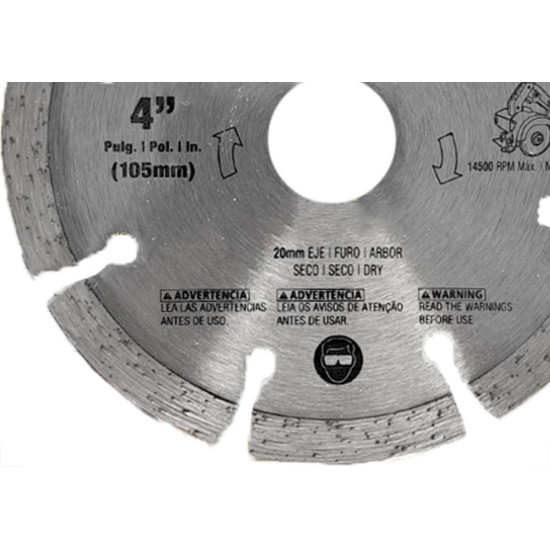 Disco Diamantado Stanley Segmentado Seco 105Mm X 20Mm - 4'' - Sta47402B Disco Diamantado Stanley Segmentado Seco 105Mm X 20Mm - 4'' - Sta47402B